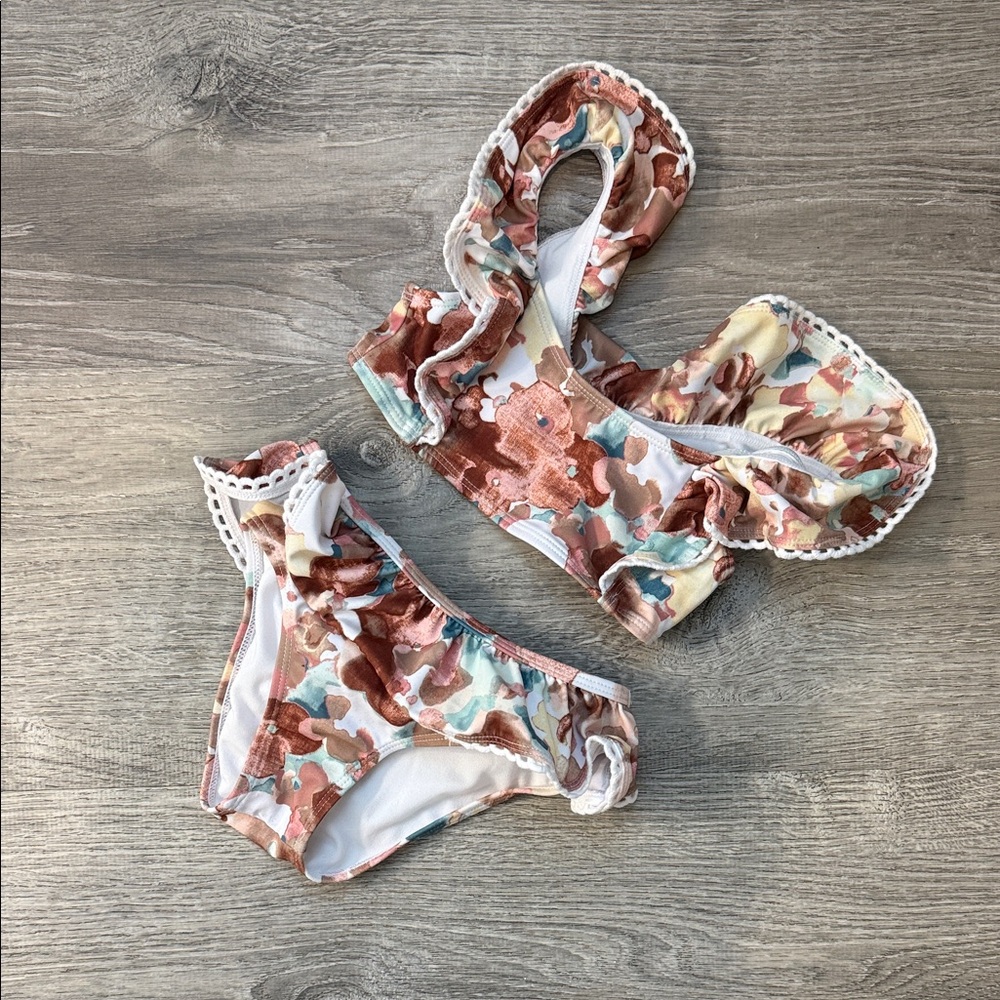 Janie and Jack Floral Ruffle Bikini Set 3T